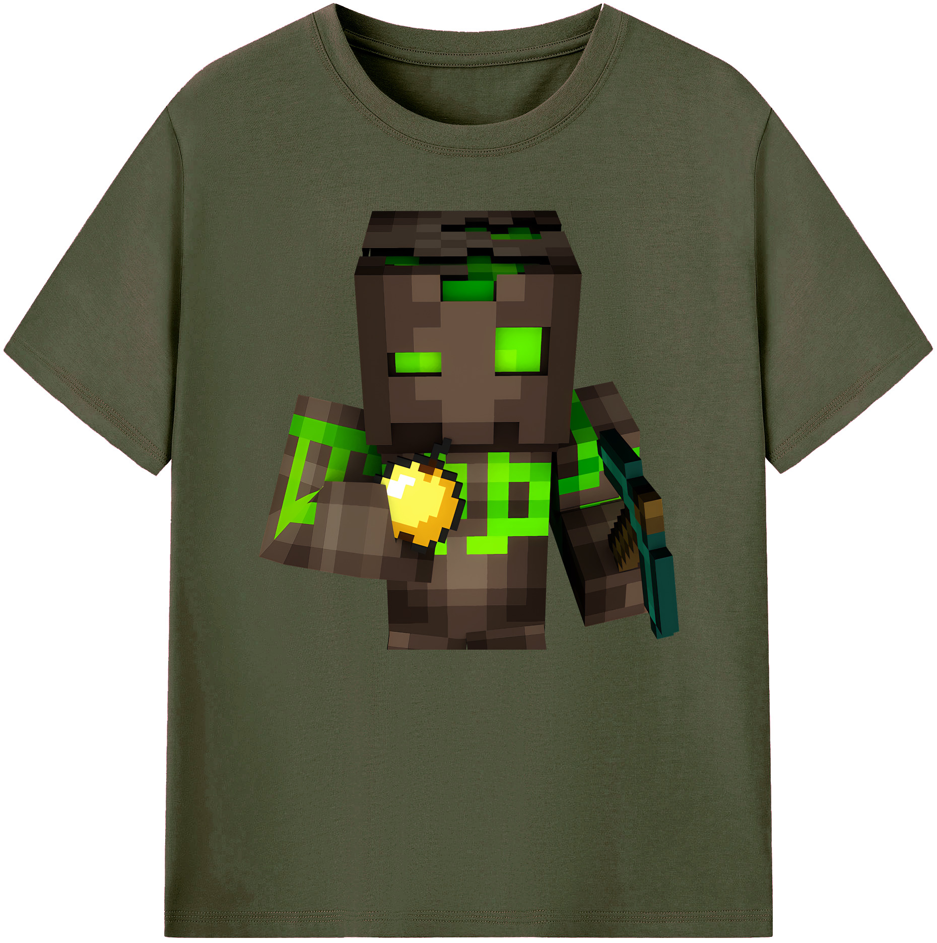 （画像用） マインクラフト ブロックの世界 Minecraft MC Block world 綿100％ メンズ半袖Tシャツ｜肌触りやわらか＆通気性